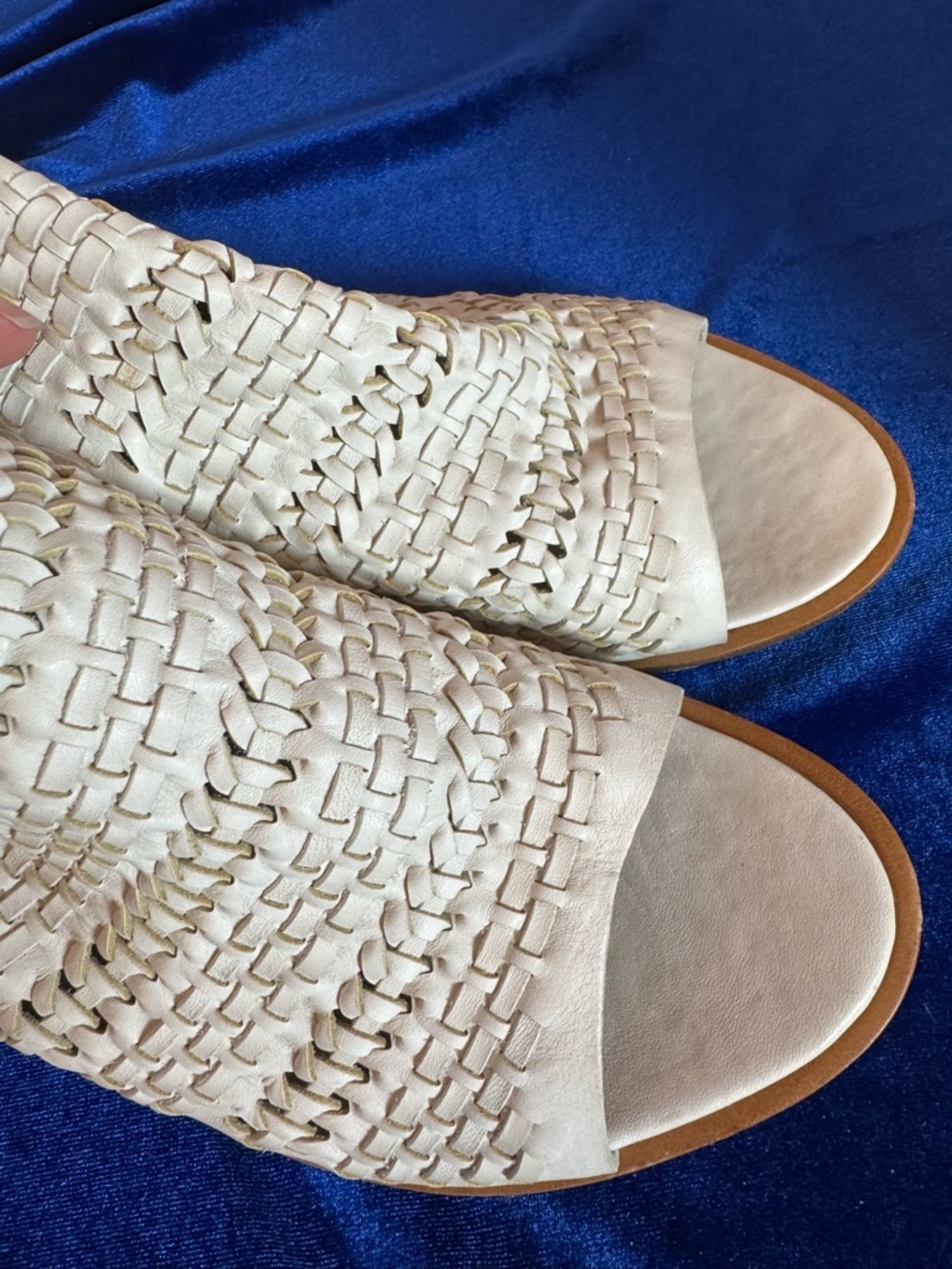 Rag & bone Wyatt Mid Block Heel Woven Slingback Sandals - Open Toe - Picture 4 of 9